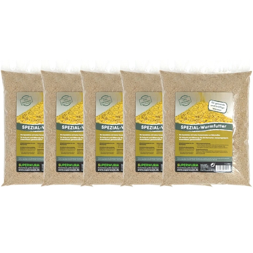 SUPERWURM Spezial-Wurmfutter, Beutel 5 Liter