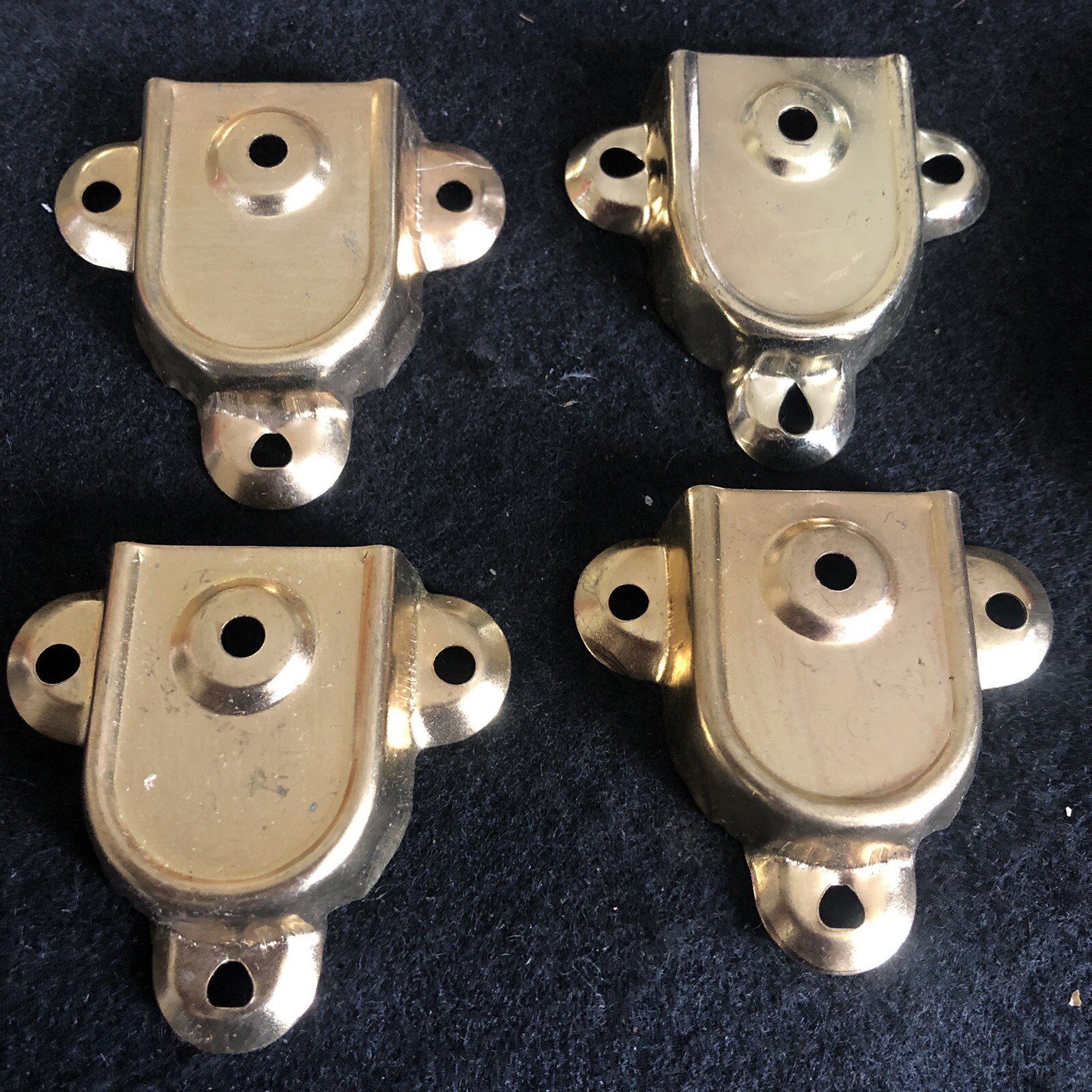 4 Antique Trunk Handle Loops For Steamer Foot Locker Brass Plated-image