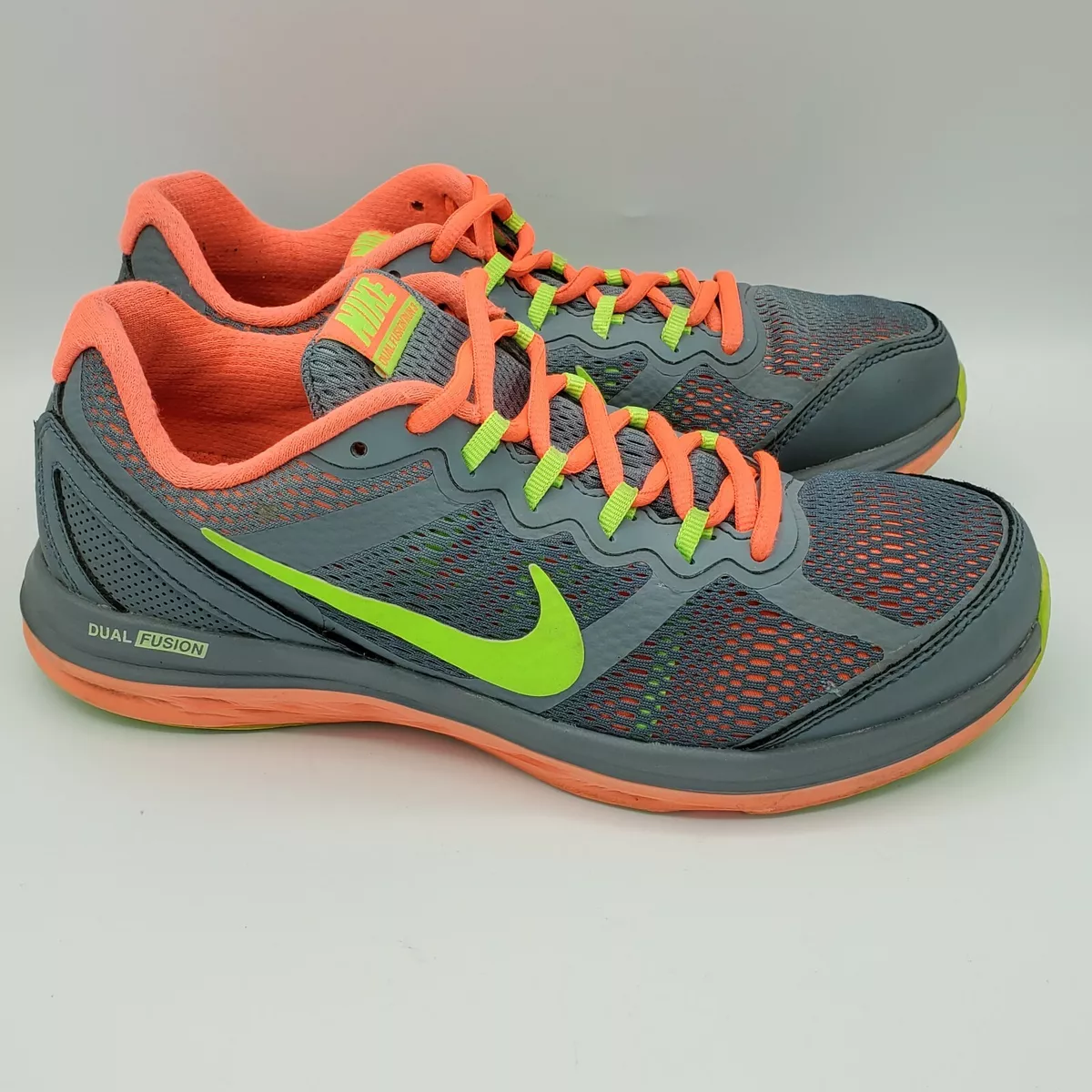 NIKE Dual Fusion Run 3 Womens Size 8 Running Shoes Neon Orange 653594 400 | eBay