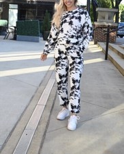 Damen Tie dye Sweatshirt und Hose (Sportanzug Trainingsanzug Hausanzug)