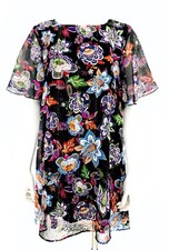 New Show Me Your MuMu Jenner Metallic Floral Dress SZ Small City Nights Glimmer