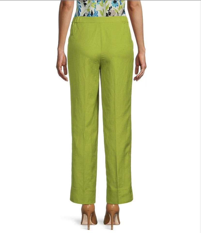 Kasper Womens Linen Blend Ankle Pants Kiwi Green Size 18 NWT eBay