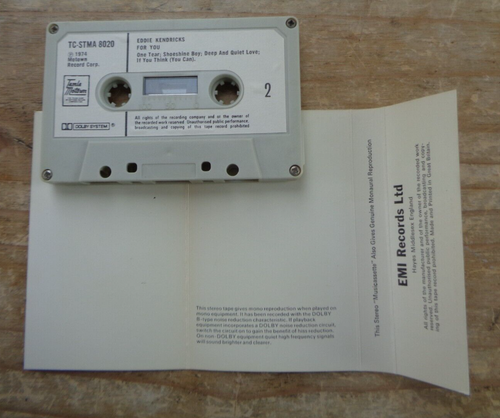 EDDIE KENDRICKS "FOR YOU" RARE ORIG 1975 MOTOWN UK CASSETTE (FUNK, SOUL) - Picture 3 of 3