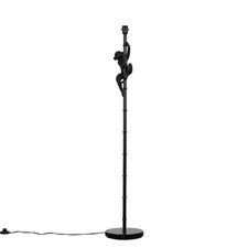 Image of Metal Floor Lamp Hanging Monkey Silver Black Light 142cm Base Animal Lighting