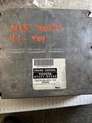 2005 05 Toyota Tundra 4.0L A/T 4x4 Engine Control Module 89661