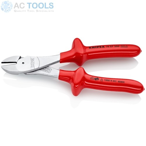 Knipex Diagonal Cutters 200mm (Insulated 1000V) - 7407200 - Picture 2 of 4