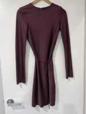 By Nicola Maroon Burgundy Slip Dress Long Sleeve women's Evening 6