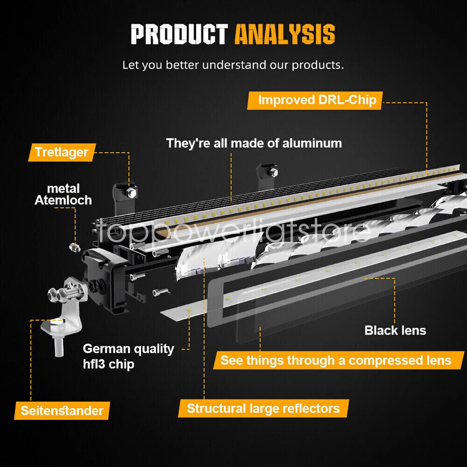 Barra de luces LED de trabajo 22/32/42/52 todoterreno punto inundación combo conducción SUV 4x4 doble DRL Foto 4 de 4