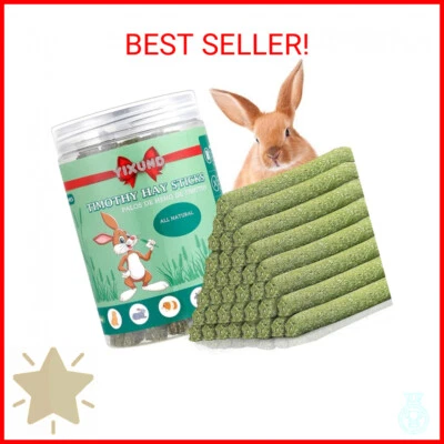 YIXUND Timothy Hay Sticks Treats for Rabbits,40Pcs Bunny Chew Toys Guinea Pig To