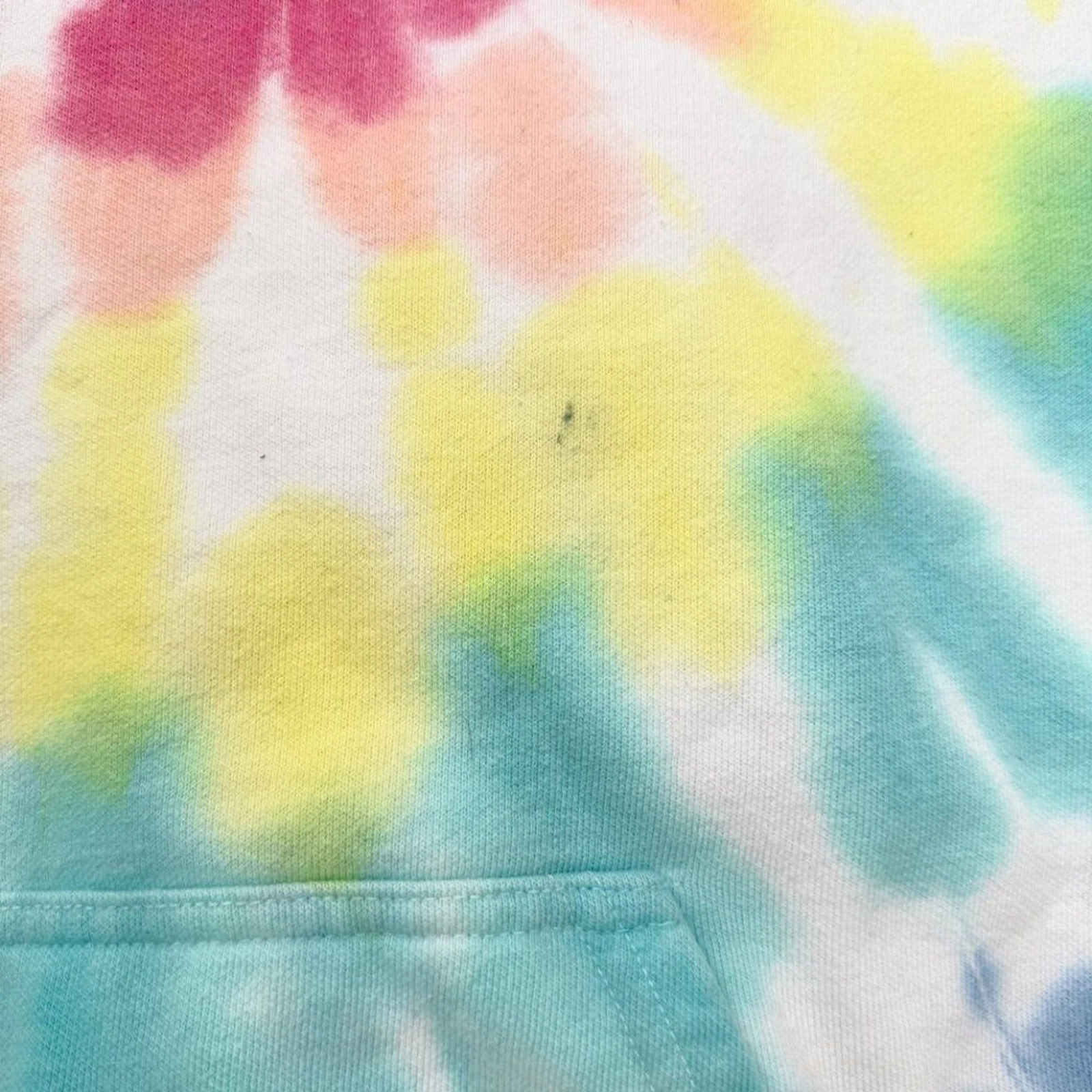 OFF WHITE Felpa donna avorio Ella tie dye oversize con cappuccio multicolore taglia media