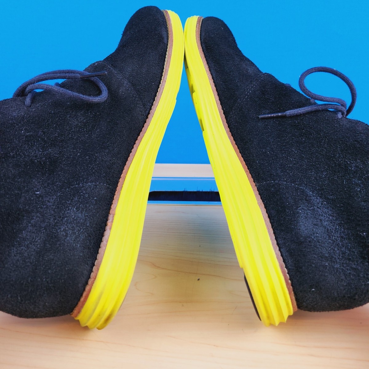 Cole Haan Lunargrand Mens Size 11 Boots Black‎ Suede Yellow Chukka Boots C11185 Cole Haan Lunargrand Mens Size 11 Boots Black Suede Yellow  main image 3