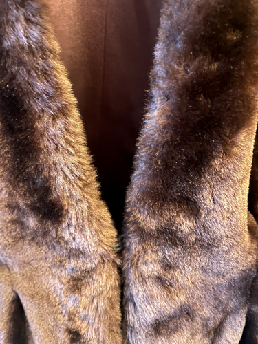 Vintage Blyvoor Processed Mouton Fur Cape/Short Coat, Rich Brown, No Animal Harm - Picture 14 of 18