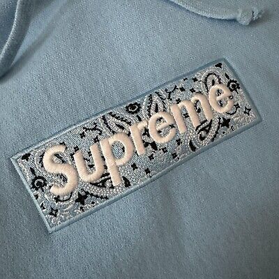 Supreme Bandana Box Logo Hooded Sweatshirt FW19 Light Baby Supreme Bandana Box Logo Hooded Sweatshirt FW19 Light Baby