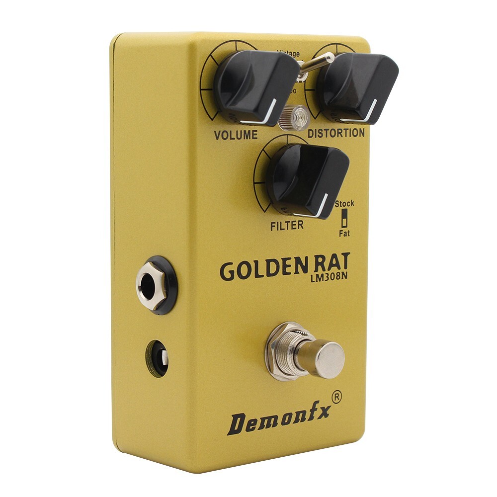 Demonfx GOLDEN RAT Guitar Effect Pedal Fuzz Distortion Boost With