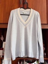 Next Women Jumper Blue V-Neck Pullover Size L