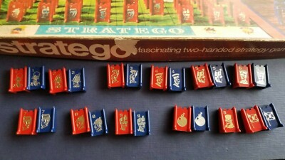 ONE REPLACEMENT Stratego Game Piece Red or Blue YOU PICK Milton Bradley 1970