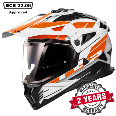 LS2 MX702 PIONEER II ECE22.06 DUAL VISOR ADVENTURE MOTORIKE HELMET NAMIB ORANGE