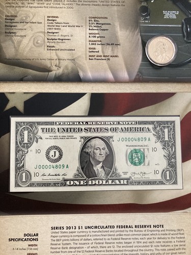 2016 Code Talkers American $1 Coin & Currency Set Certified U.S. Mint Set - Picture 2 of 5