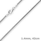 Collana A Catena A Forma Di Serpente 1,5Mm, Rotonda, Argento 925, 42Cm