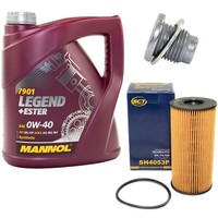 MotoröL Set ÖLfilter SH4053P 0W40 4 Liter + ÖLablassschraube FüR Opel Movano
