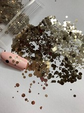 Silver Hexagon Nail Glitter Mixed Sizes 1,2,3mm 1 TSP Gel Nail Art Acrylic