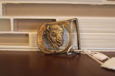 HANDMADE Collectible Bison Brass Belt Buckle