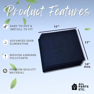 ALL PARTS ETC. Activated Carbon Filter Sheets 5-Pack (11x11 Inch) - Cut To Fit Air Purifiers, Vents, & More - View #14