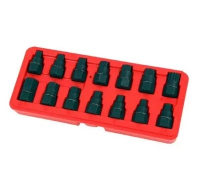 Genuine Neilsen 14pc Oil Drain Sump Plug Key Set Universal Hex Square CT4020