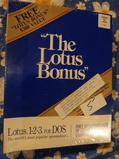 The Lotus Bonus 1-2-3 Vintage DOS Spreadsheet Software Box 3.5" Disk NEW 