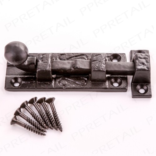 Heavy Duty Cast Iron Security Door Bolt Antique Black Tower Slide Dead Lock UK - Picture 15 of 18