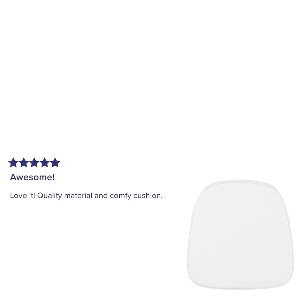 Cojín para silla Chiavari de tela blanca como la nieve suave Flash Furniture Foto 4 de 4