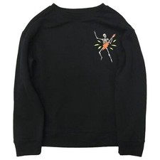 Boys Black Pumpkin Skeleton  Drums Halloween Sweatshirt Sweat Shirt