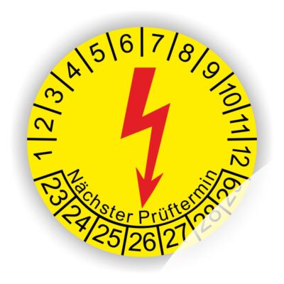 Prüfplaketten Blitz Elektro geprüft E-Check Plaketten Wartungsetiketten Ø:30mm 2