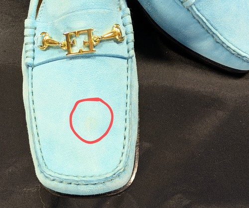 ESCADA Handsewn Moccasin AQUA BLUE TURQUOISE SUEDE Gold Emblem SIZE 6 Preppy - Picture 20 of 24