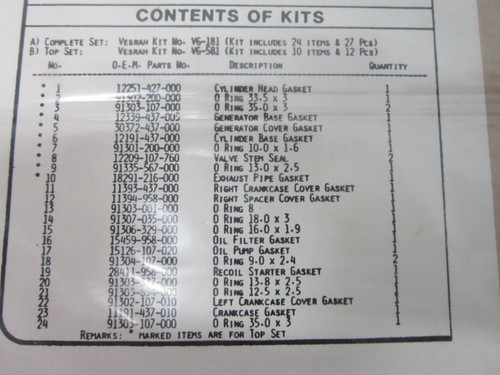 Honda ATC185 Gasket Set Incomplete - Picture 6 of 6