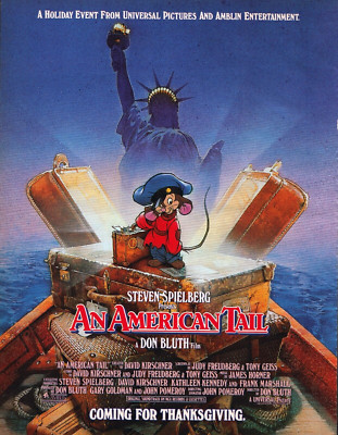 1986 An American Tale Movie Steven Spielberg Mouse Thanksgiving Vintage ...