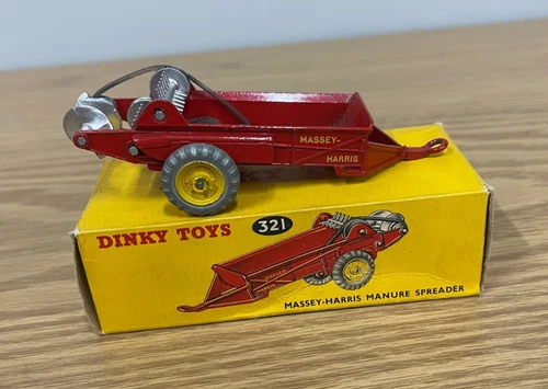 Dinky Toys Vintage #321 Massey-Harris Manure Speader w/Original Box diecast farm