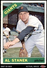 1966 Topps #437 Al Stanek No Yellow Streak Giants COMMON VARIATION 5 - EX