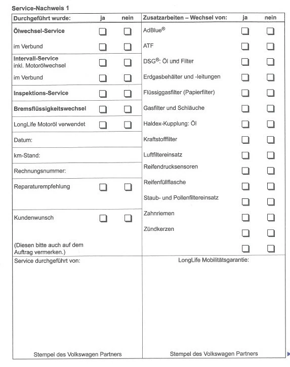 VW Volkswagen German Serviceheft 17 Modelle - Bild 2 von 4