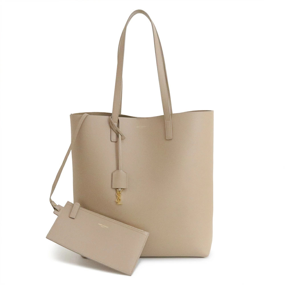 SAINT LAURENT PARIS North South Shopping Tote in Dark Beige 600306 #885