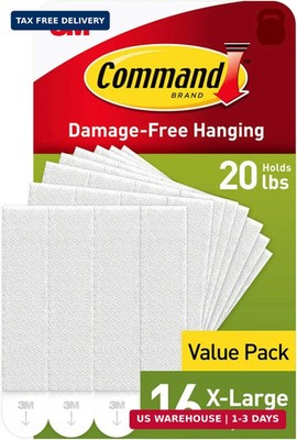 Command 20 lb XL 16 Pairs Heavyweight Picture Hanging Strips (32 Strips), Damage