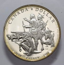 Proof 1990 Canadian Elizabeth II (Henry Kelsey) 36.07mm Silver Dollar