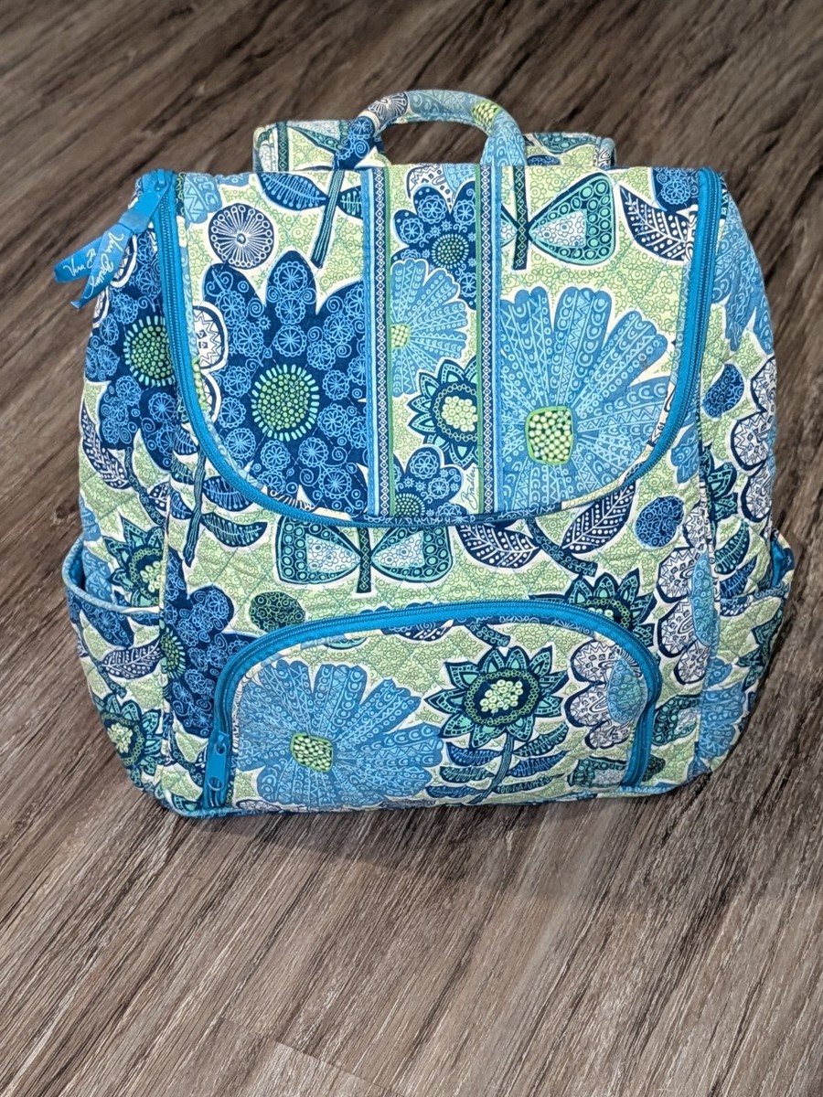 Vera Bradley Double Zip Backpack Doodle Daisy Floral Print  display picture 1