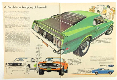 1970 Ford Mustang Mach 1 V8 429 Quickest pony of them all *original*car ad print