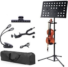 Professional Sheet Music Stand, Violin Hanger, Folding, Portable, Travel Case