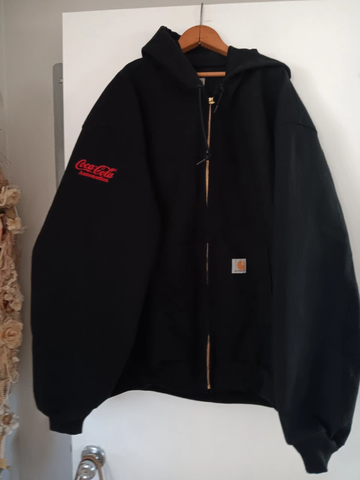 Carhartt J131 Men's Active Jacket Thermal Lined Size: XL Black Canvas Coca-Cola