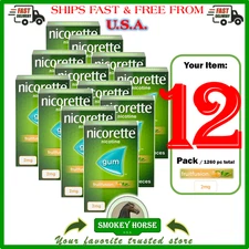 12 X Nicorette Gum  2mg 105 pieces Fruitfusion fruit  ""USA SELLER - FAST SHIP"