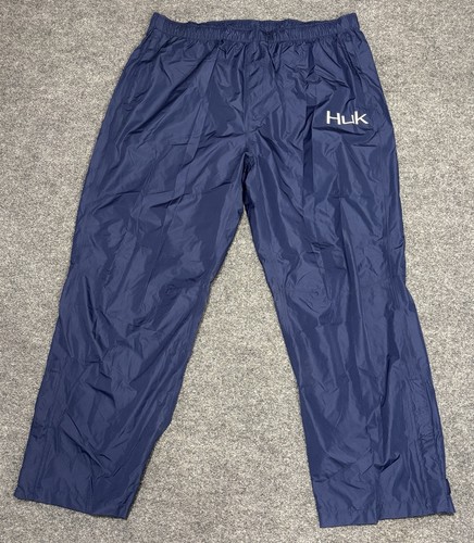 Huk Fishing Performance Waterproof Rain Pants Packable Navy Mens XXXL  3X