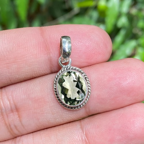 Birthstone Pendant 10x12 mm Oval Gemstone Jewelry, Silver Handmade Gift for Her - Picture 19 of 54