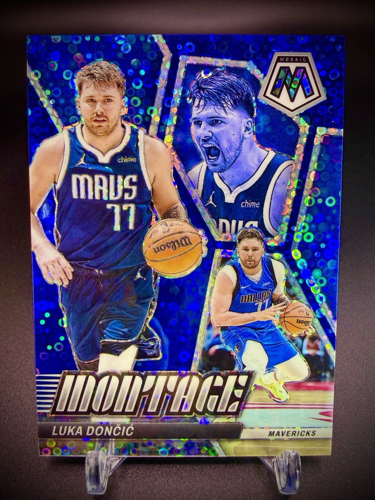 🏀🔥2023-24 Panini Mosaic Luka Doncic Fast Break Disco Blue Montage/85 🔥🏀